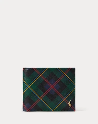 3-in-1 Plaid Leather Wallet