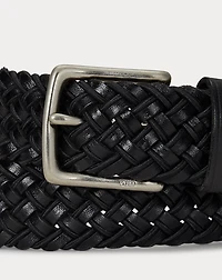 Leather & Braided Cord Woven Belt