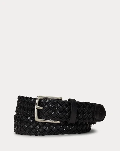 Leather & Braided Cord Woven Belt