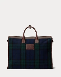 Plaid Tweed & Leather Weekender Bag