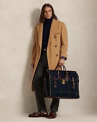 Plaid Tweed & Leather Weekender Bag