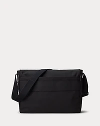 Leather-Trim Travel Messenger Bag