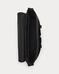 Leather-Trim Travel Messenger Bag