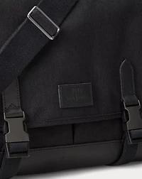 Leather-Trim Travel Messenger Bag