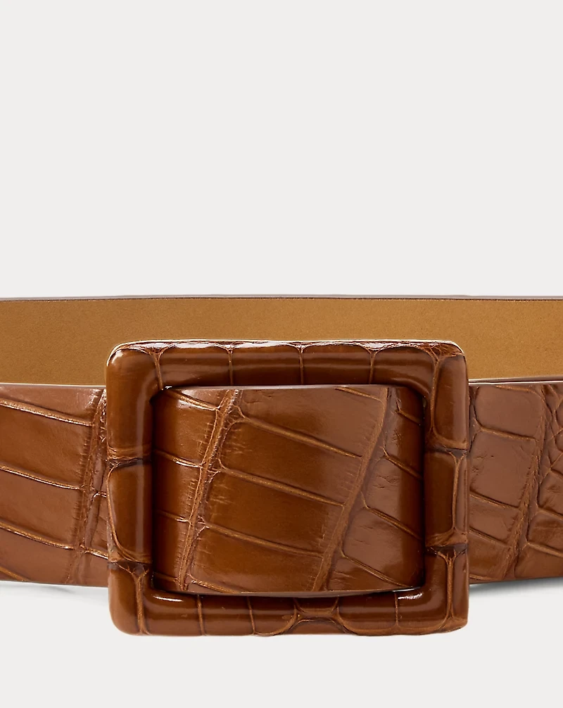 Trench-Buckle Alligator Belt