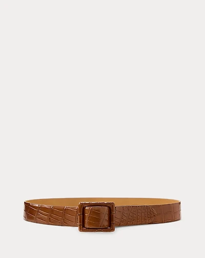 Trench-Buckle Alligator Belt