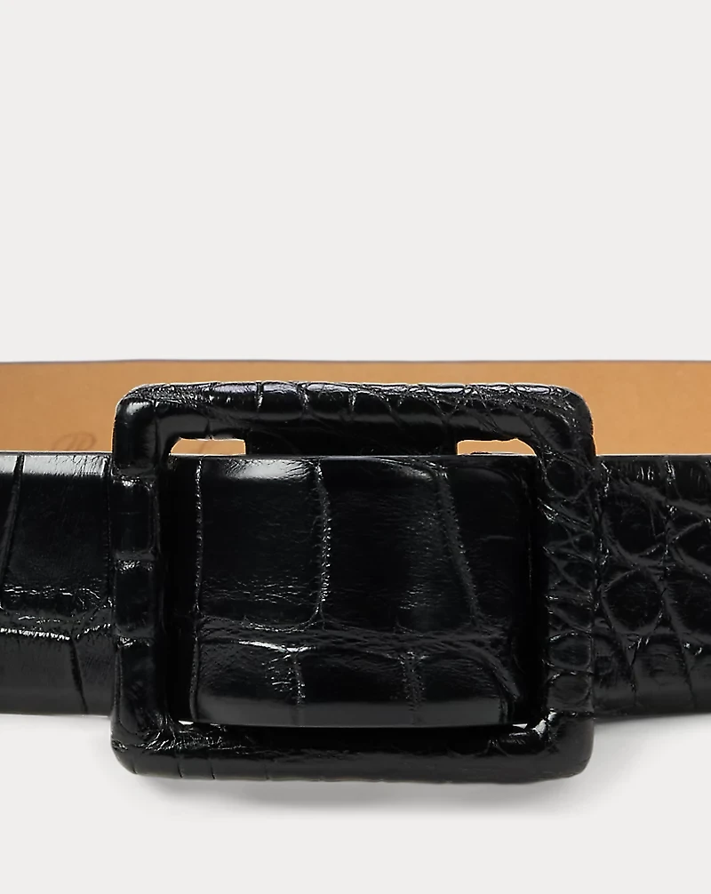 Trench-Buckle Alligator Belt