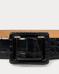 Trench-Buckle Alligator Belt