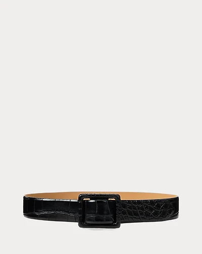 Trench-Buckle Alligator Belt