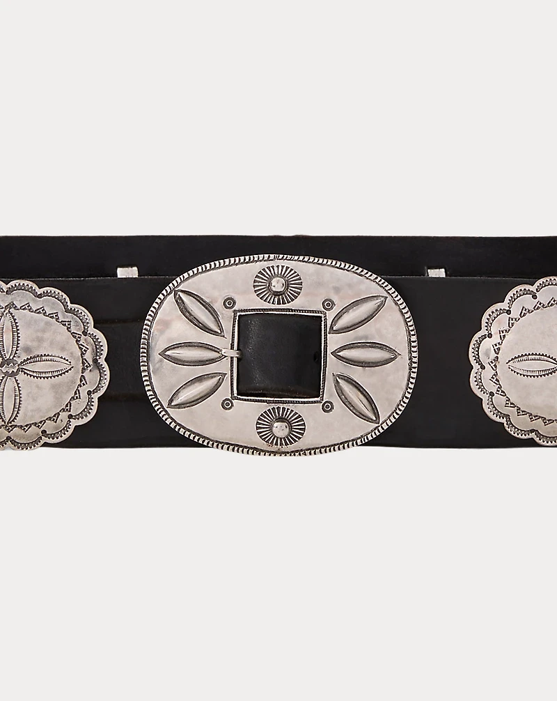Leather Cast Concho Belt