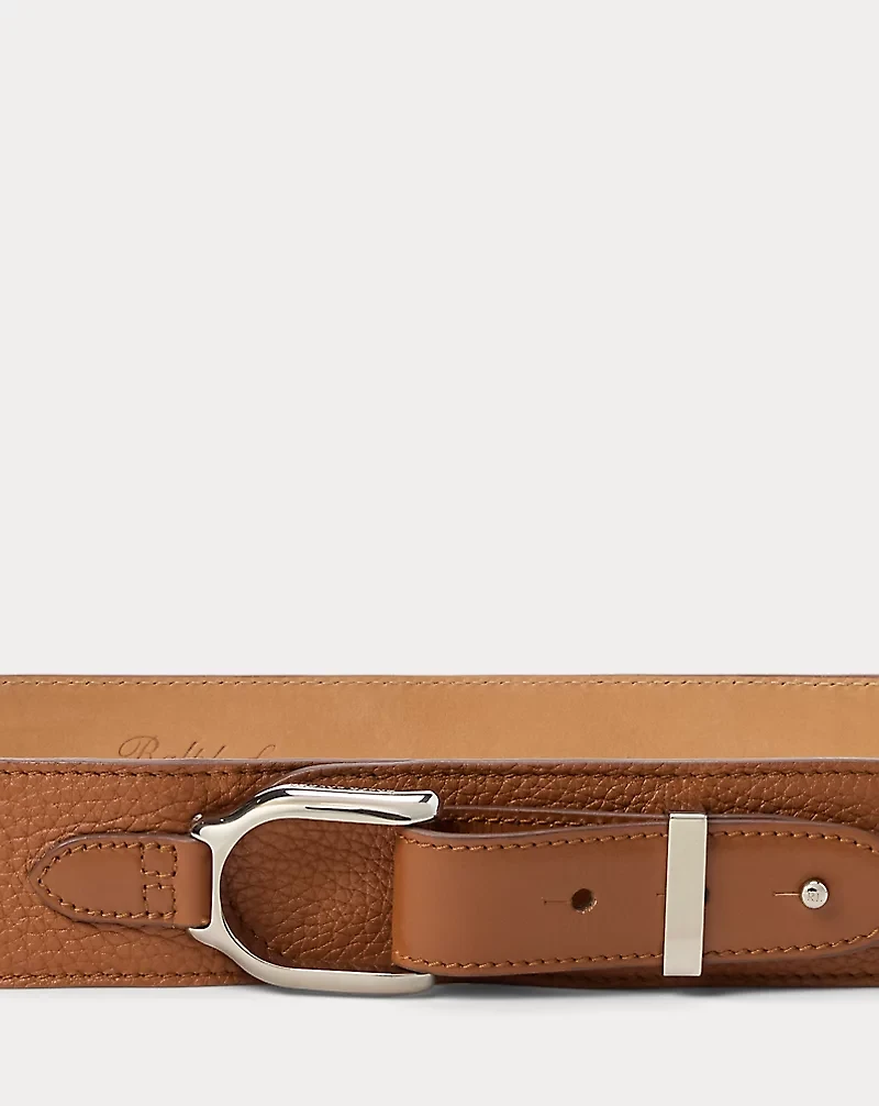 Welington Pebbled Calfskin Turnback Belt