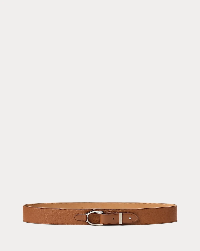 Welington Pebbled Calfskin Turnback Belt