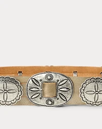 Metallic Leather Cast Concho Belt