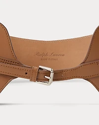 Box Calfskin Wide Corset Belt