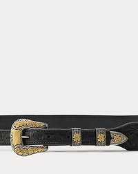 Tooled Vachetta Leather Belt
