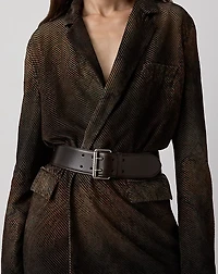 Distressed Calfskin Double-Prong Belt