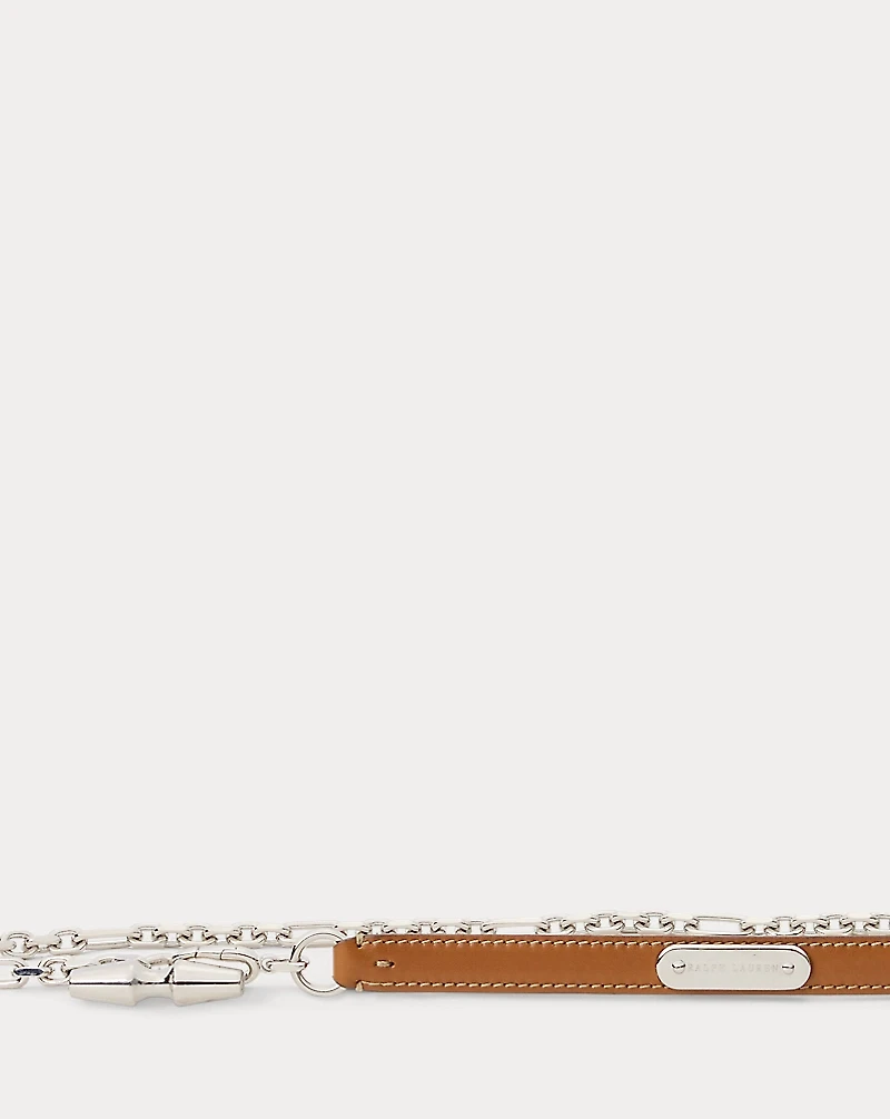 Calfskin Toggle Chain Skinny Belt
