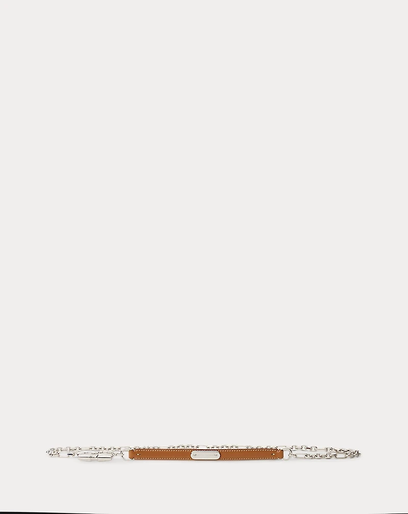 Calfskin Toggle Chain Skinny Belt