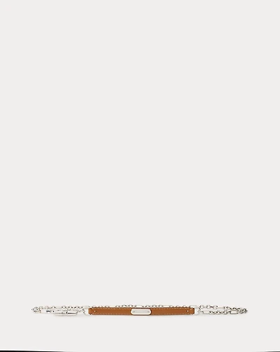 Calfskin Toggle Chain Skinny Belt