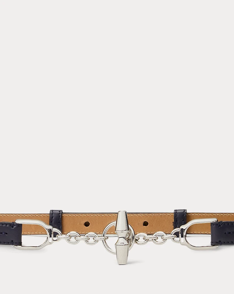 Calfskin Toggle Skinny Belt