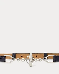 Calfskin Toggle Skinny Belt