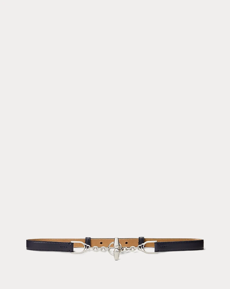 Calfskin Toggle Skinny Belt
