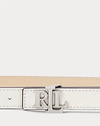 Logo Reversible Leather Skinny Belt