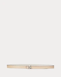 Logo Reversible Leather Skinny Belt