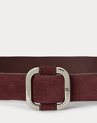 Slide-Buckle Suede Belt