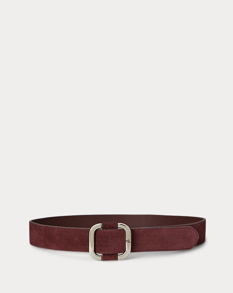 Slide-Buckle Suede Belt
