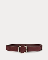 Slide-Buckle Suede Belt