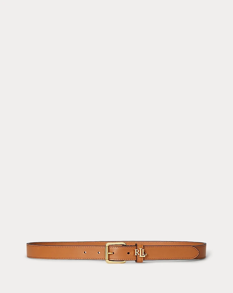 Logo-Keeper Leather Skinny Belt