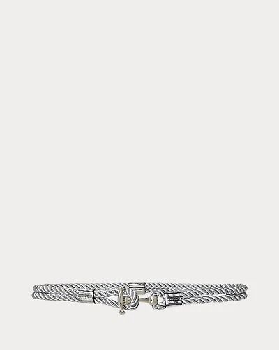 Metallic Rope Anchor-Toggle Skinny Belt