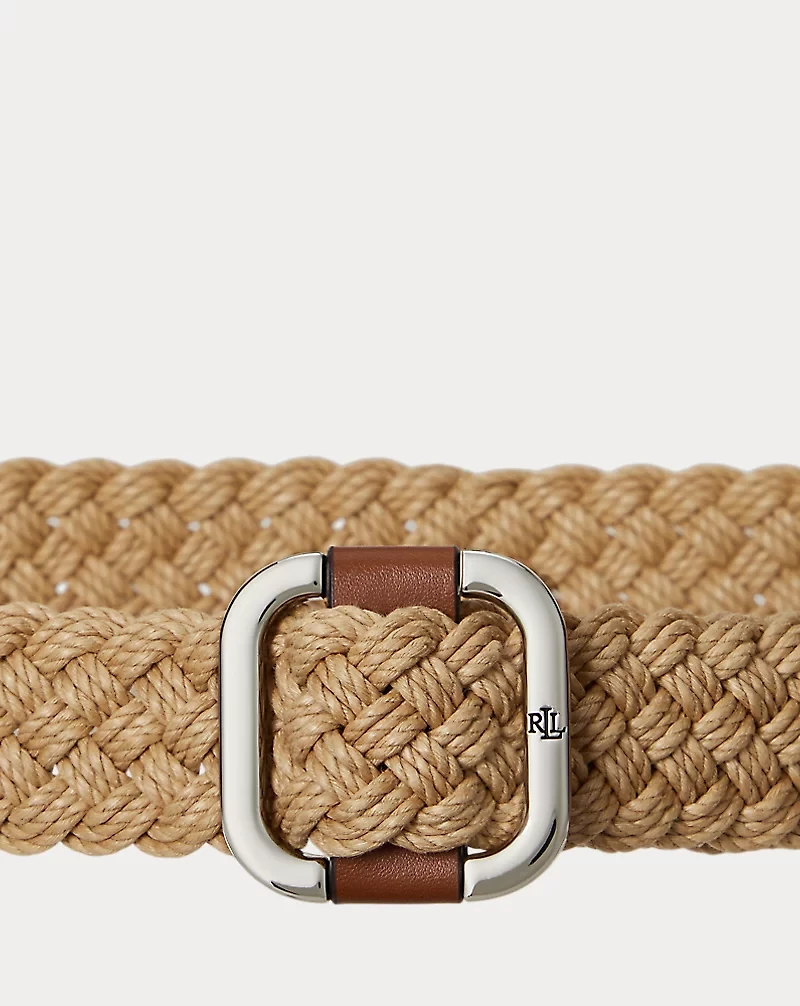 Slide-Buckle Woven Cotton Belt