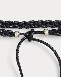 Braided Leather Tassel-Tie Belt