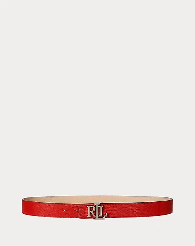 Logo Reversible Textured Leather Belt