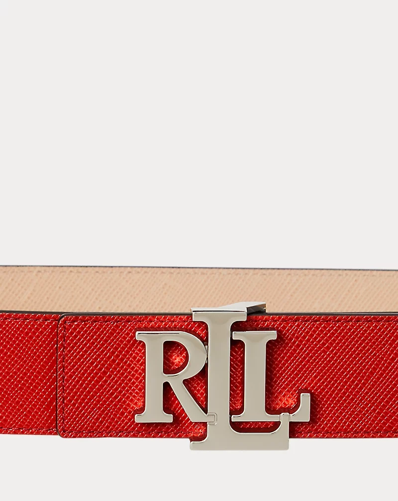 Logo Reversible Textured Wide Belt