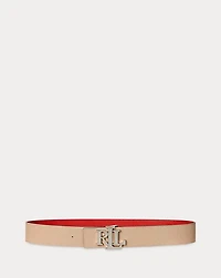 Logo Reversible Textured Wide Belt