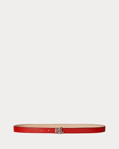 Logo Reversible Crosshatch Skinny Belt