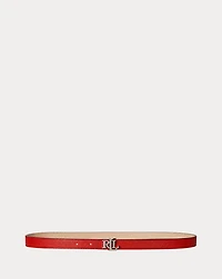 Logo Reversible Crosshatch Skinny Belt