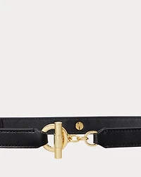 Leather Toggle Skinny Belt
