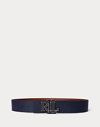 Logo Reversible Leather Wide Belt