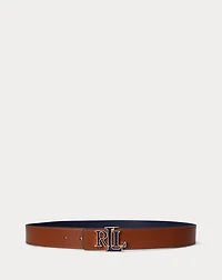 Logo Reversible Pebbled Leather Belt