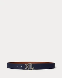 Logo Reversible Pebbled Leather Belt