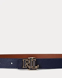 Logo Reversible Leather Skinny Belt