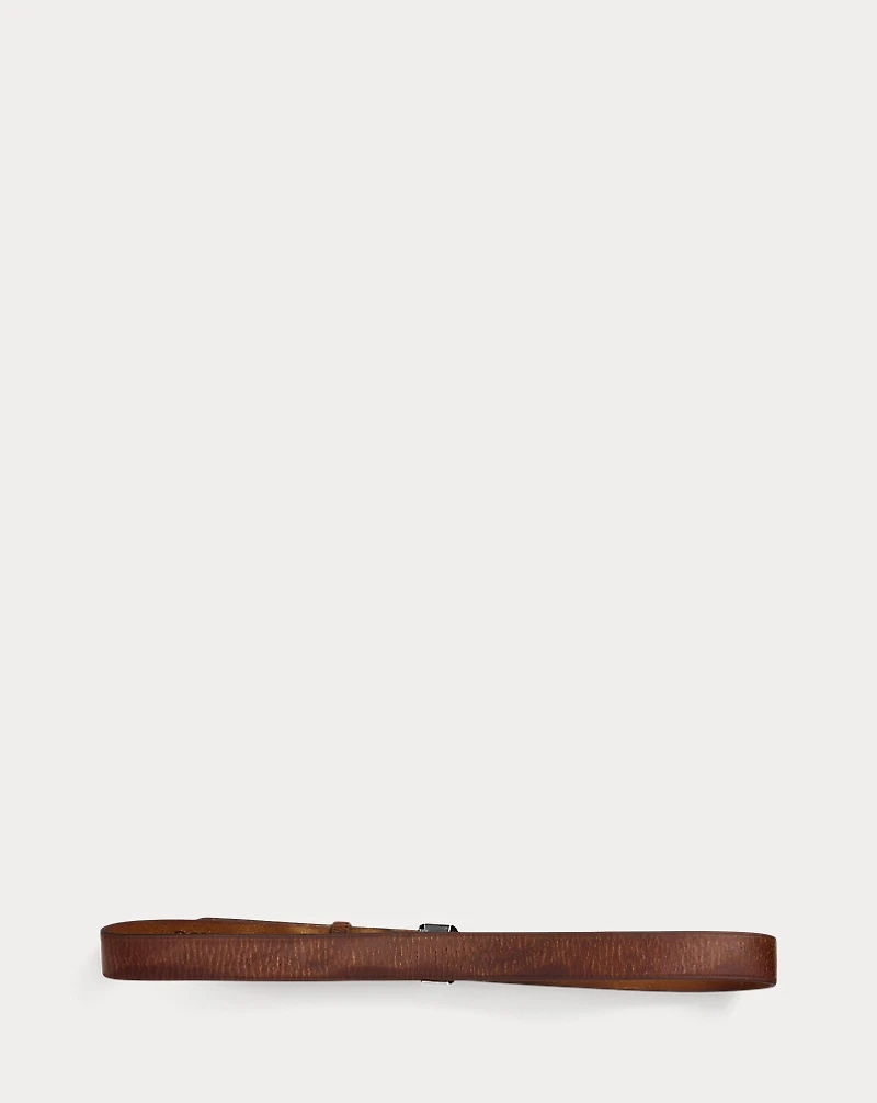 Slider-Buckle Leather Belt
