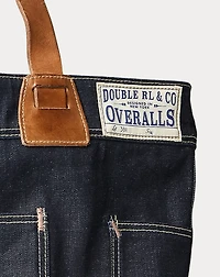 Leather-Trim Indigo Denim Tote