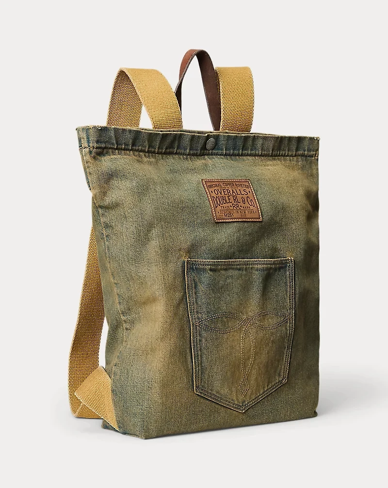 Faded Indigo Denim Backpack