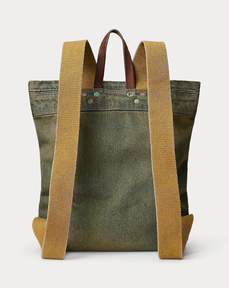 Faded Indigo Denim Backpack