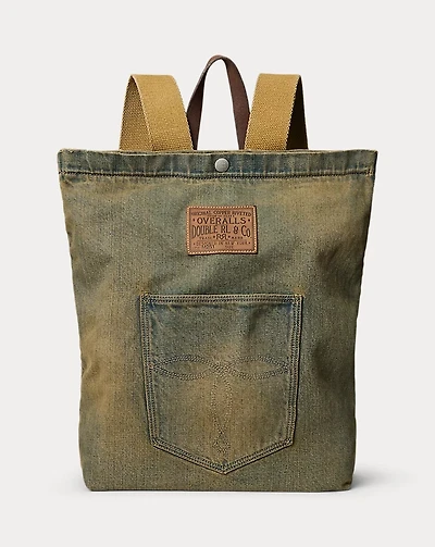 Faded Indigo Denim Backpack